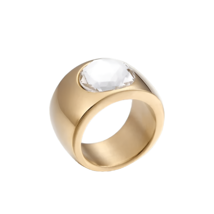 Moonlit Melody Ring Crystal Gold
