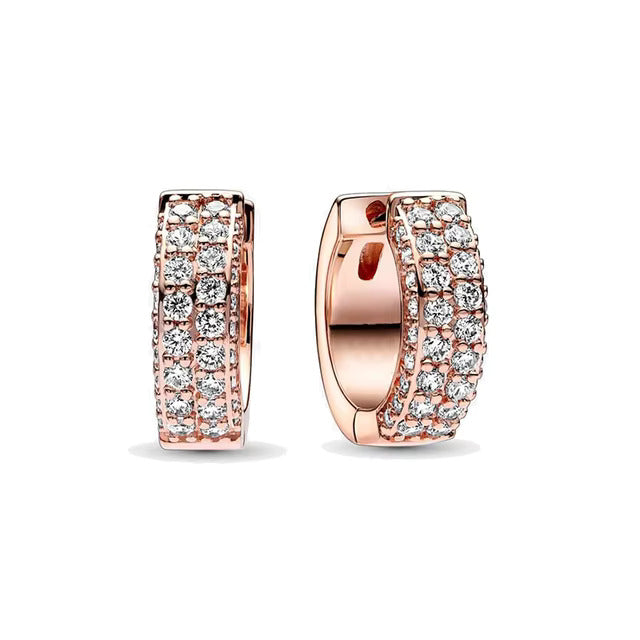 Blush Rose Hoops Earring