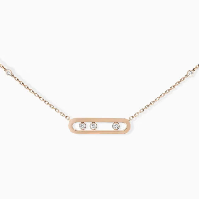 Crystal Cascade  Trio Rose Necklace