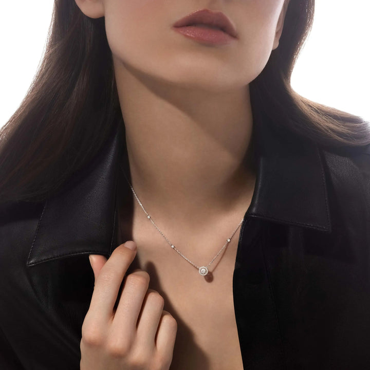 Solitaire Bliss Charm Silver Necklace