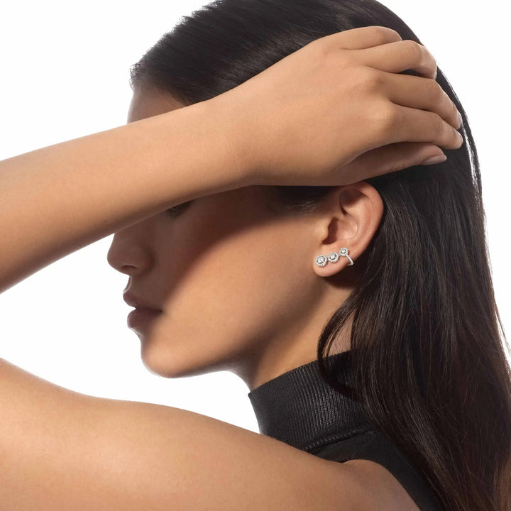 Trinity of Elegance Rose Gold Earring