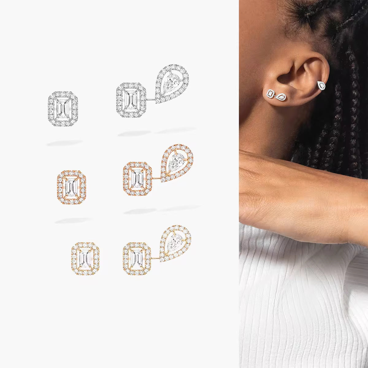 Elegance Of Duo Gold Earring