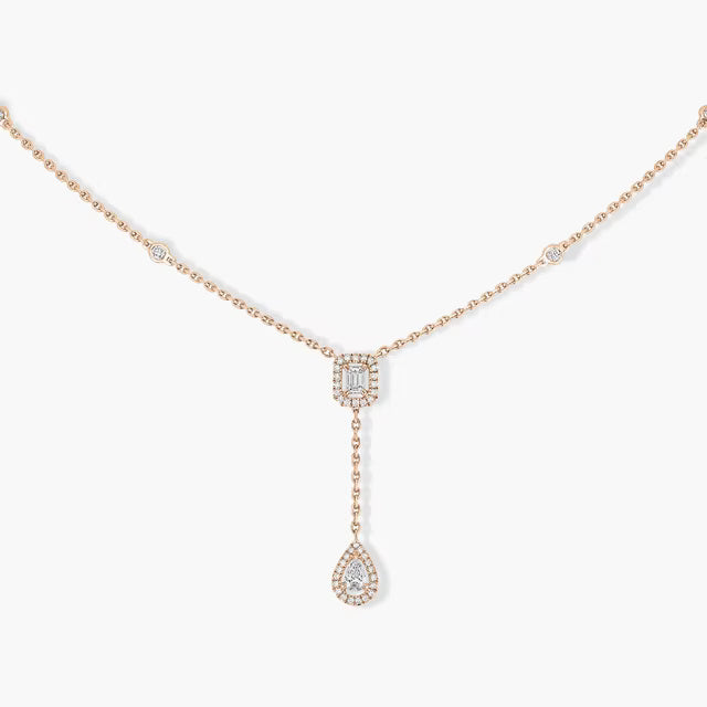 Eternal Romance Duo Rose Glod Pendant Necklace