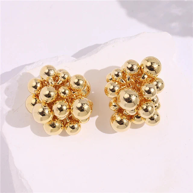 Radiant Cluster Stud Gold Earring