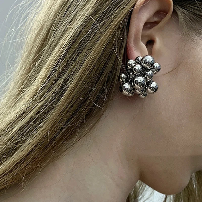 Radiant Cluster Studs Silver Earring