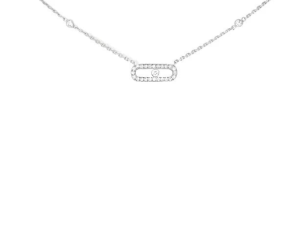 Crystal Cascade  Uno Silver Necklace