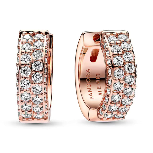 Blush Rose Hoops Earring