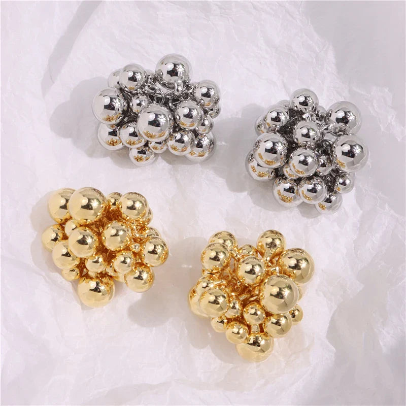 Radiant Cluster Stud Gold Earring