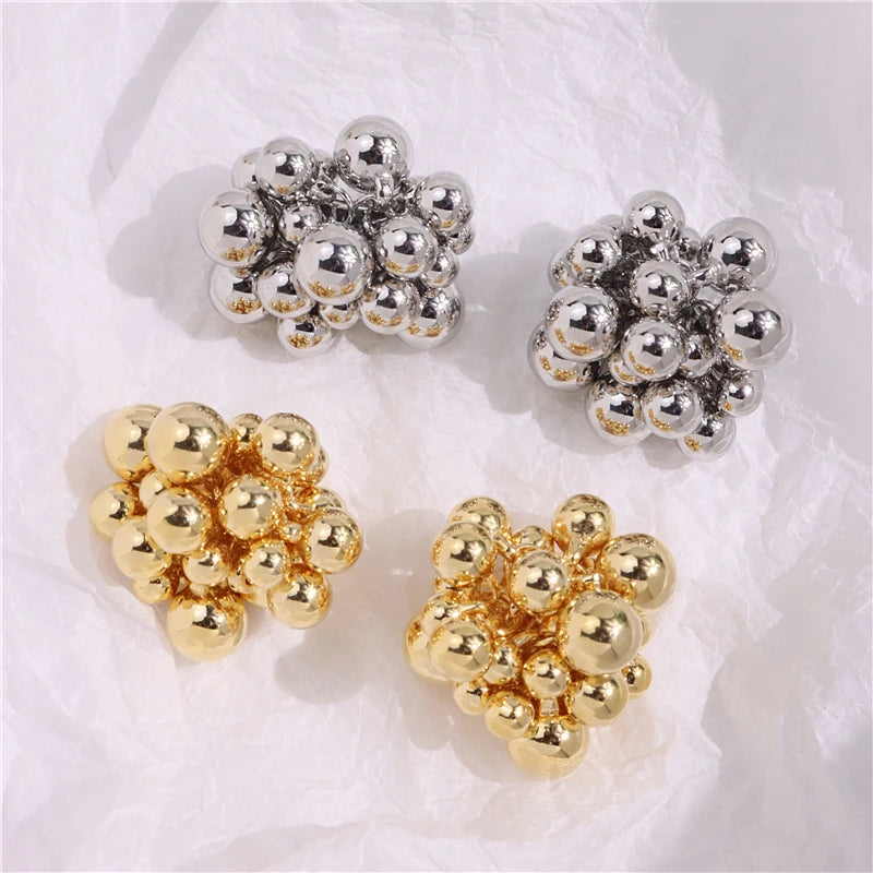 Radiant Cluster Studs Silver Earring