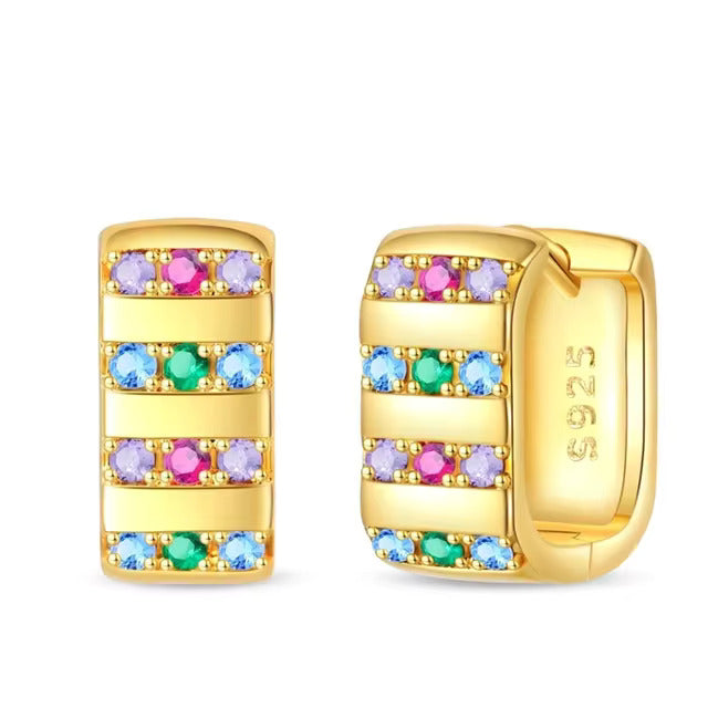 Golden Spectrum Hoop Earring