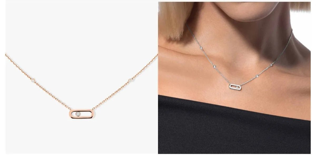 Crystal Cascade  Uno Rose Necklace