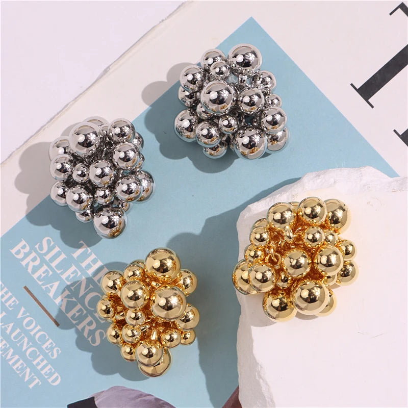 Radiant Cluster Studs Silver Earring