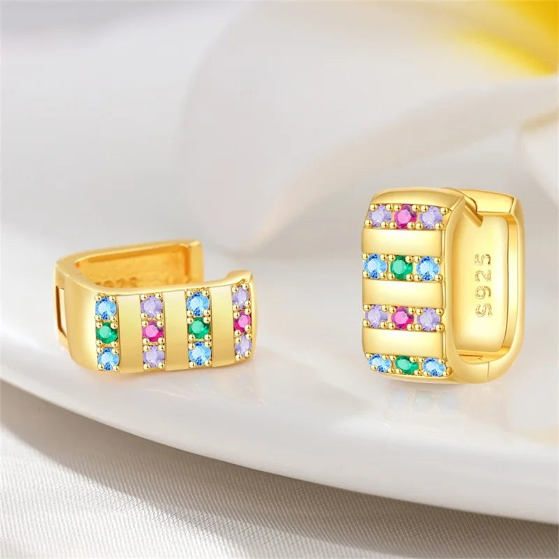 Golden Spectrum Hoop Earring