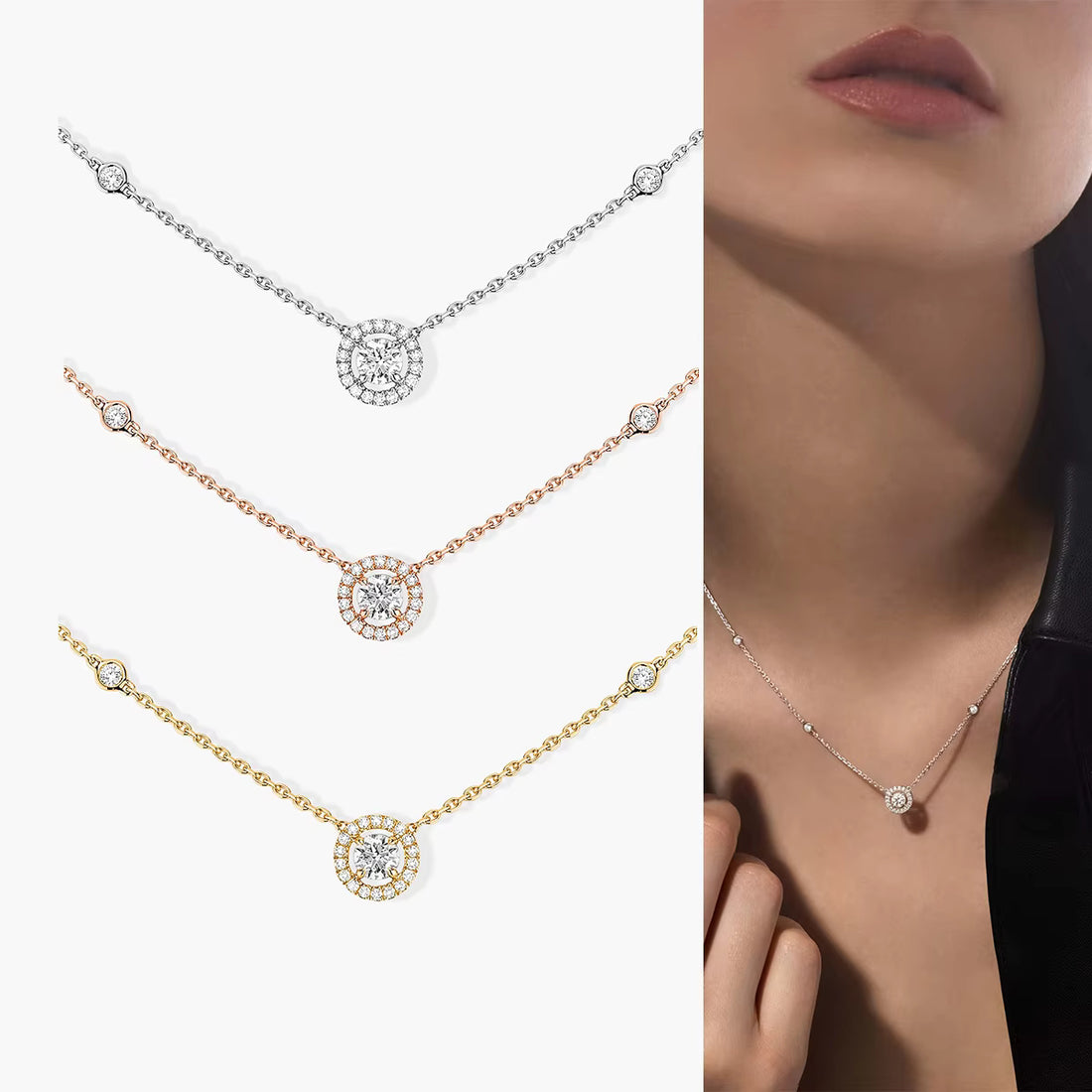 Solitaire Bliss Charm Rose Gold Necklace