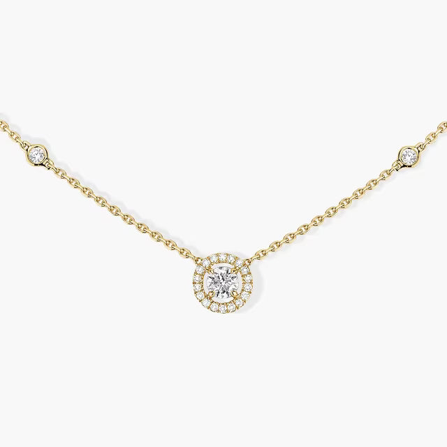 Solitaire Bliss Charm Gold Necklace
