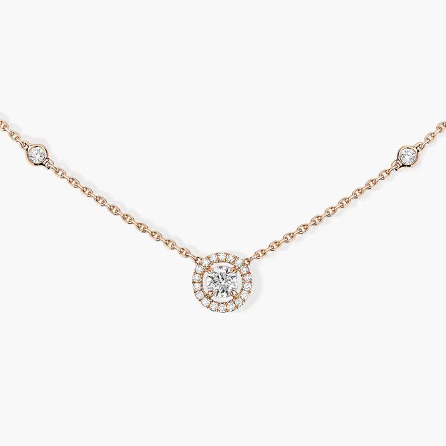 Solitaire Bliss Charm Rose Gold Necklace
