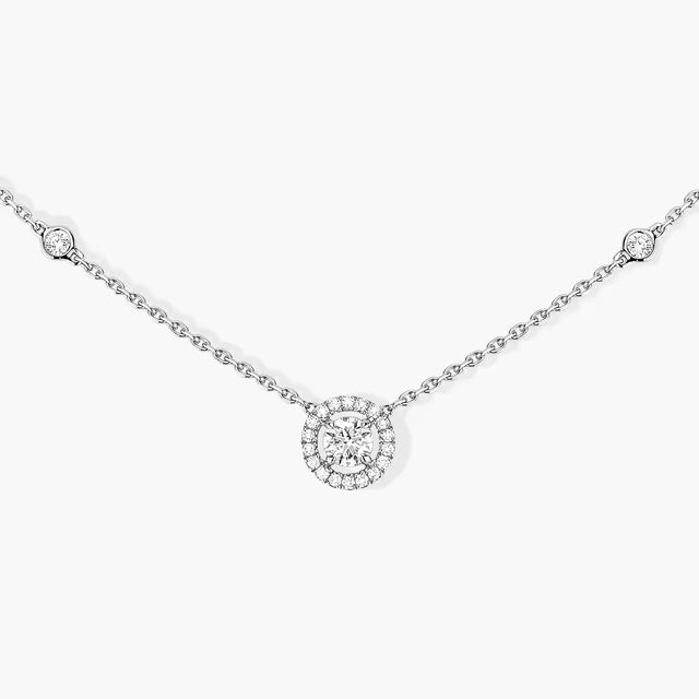 Solitaire Bliss Charm Silver Necklace