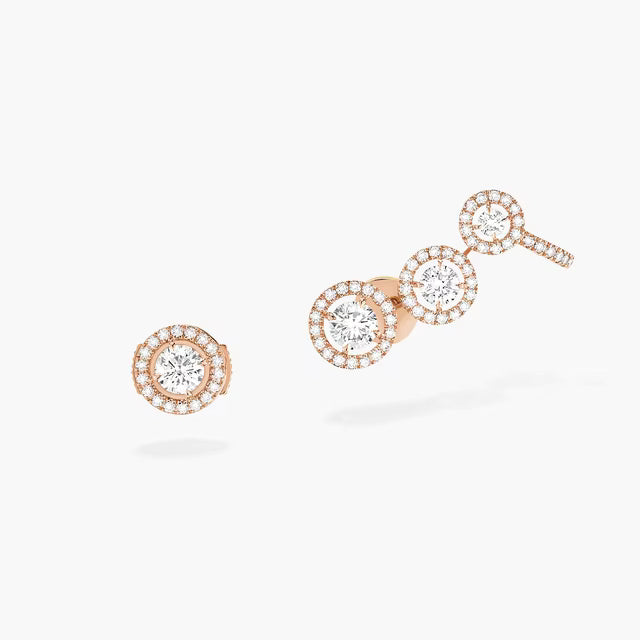 Trinity of Elegance Rose Gold Earring