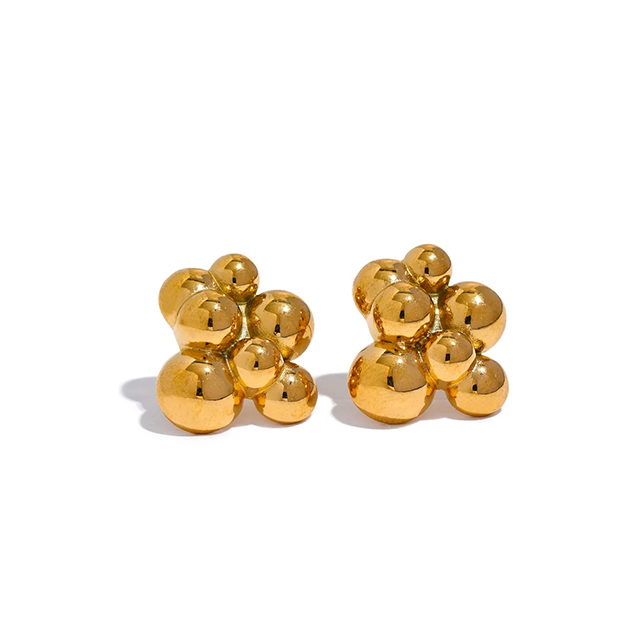 Creative Bubble Studs Gold Earring
