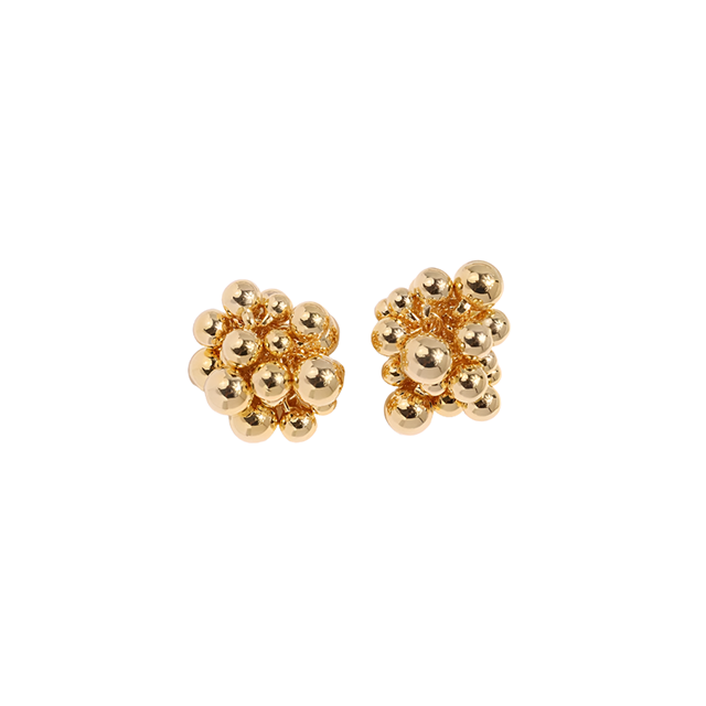 Radiant Cluster Stud Gold Earring