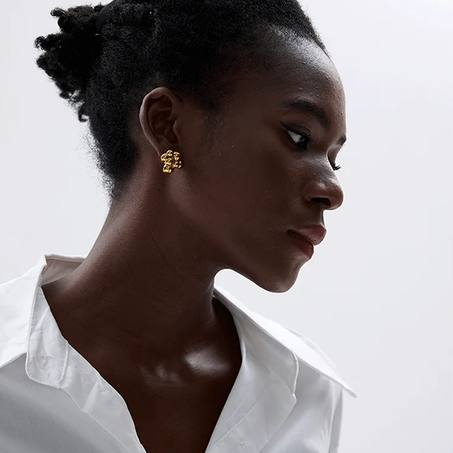 Creative Bubble Studs Gold Earring